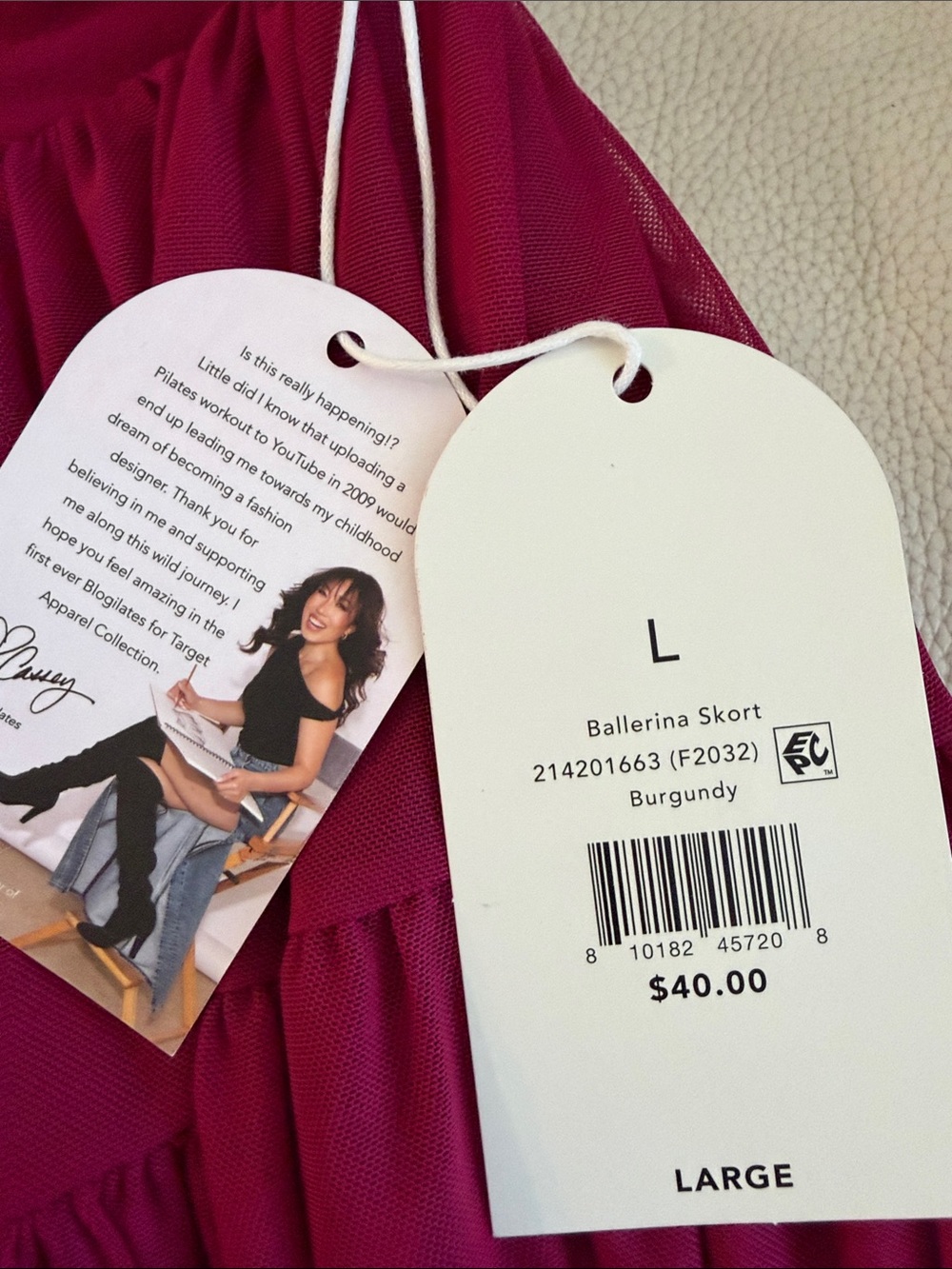 Blogilates ballerina skirts- Raspberry Wine - Picture 3 of 5
